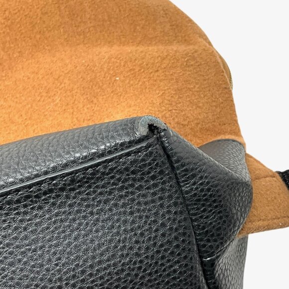 Ted Baker Cashed Fold Over Rucksack Backpack Camel Brown Black Laptop Sleeve - Picture 11 of 11